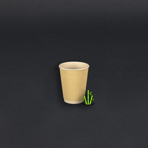 24 cl papkrus (bambus), varme drikke, ripple wall, 500 stk.