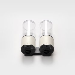 Vandtt dispenser - sbe, shampoo, hndsprit (gel). Berringsfri. Regulerbar mngde. Dobbel.