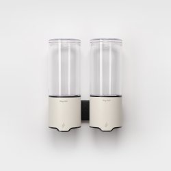 Vandtt dispenser - sbe, shampoo, hndsprit (gel). Berringsfri. Regulerbar mngde. Dobbel.