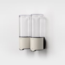 Vandtt dispenser - sbe, shampoo, hndsprit (gel). Berringsfri. Regulerbar mngde. Dobbel.