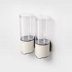 Vandtt dispenser - sbe, shampoo, hndsprit (gel). Berringsfri. Regulerbar mngde. Dobbel.