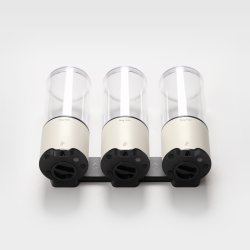 Vandtt dispenser - sbe, shampoo, hndsprit (gel). Berringsfri. Regulerbar mngde. Trippel.