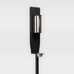 Dispenser - hndsprit (gel)/sbe. Berringsfri. Med gulvstander. Genopfyldelig. Brstet stl.