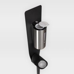 Dispenser - hndsprit (gel)/sbe. Berringsfri. Med gulvstander. Genopfyldelig. Brstet stl.