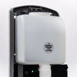 Dispenser til hndsprit. Berringsfri. Genopfyldelig. Regulerbar mngde.