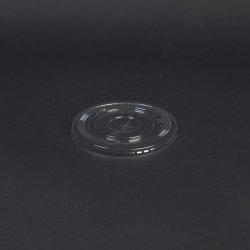 Clear PET lid for '1,4' - hole for straw 500 pcs