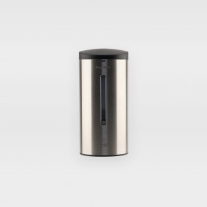 Dispenser - sbe, hndsprit (gel). Berringsfri. Genopfyldelig. Regulerbar mngde. Brstet stl.