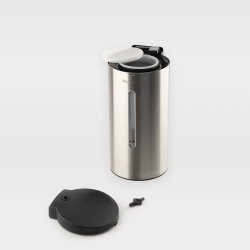 Dispenser - sbe, hndsprit (gel). Berringsfri. Genopfyldelig. Regulerbar mngde. Brstet stl.